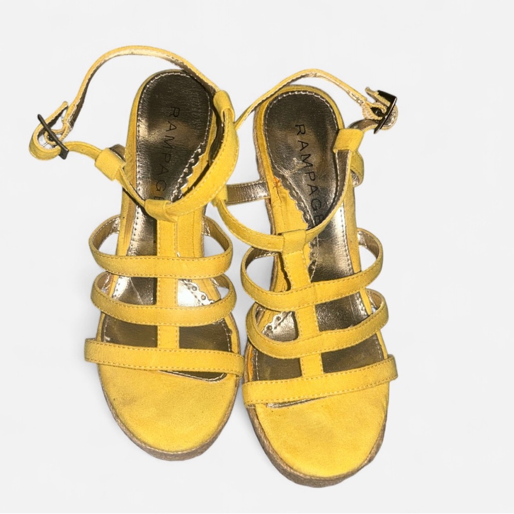 Rampage Yellow Strappy Sandals